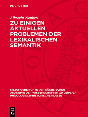 cover image of Zu einigen aktuellen Problemen der lexikalischen Semantik